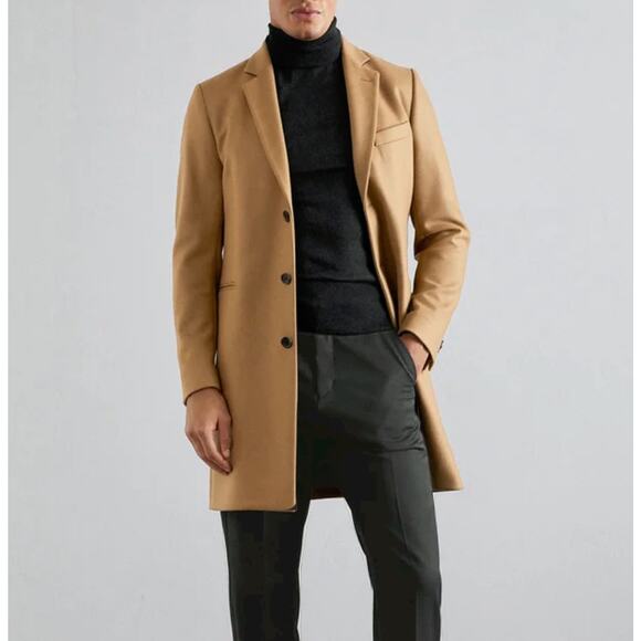 NWT Polo Ralph Lauren Hab Camel Wool Trench Coat Size 42R - Picture 1 of 12